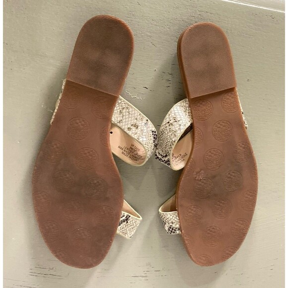 Vince Camuto Size 8M VP-Tadd Leather Sandals Gray Snakeskin Tan Boho EUC - Picture 5 of 7